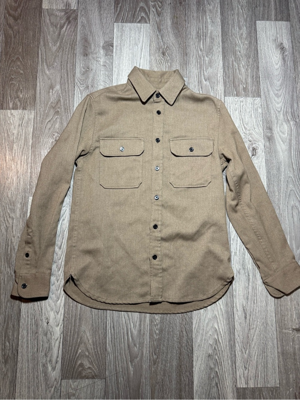 H&M Mens Tan Button Up Overshirt Jacket Small